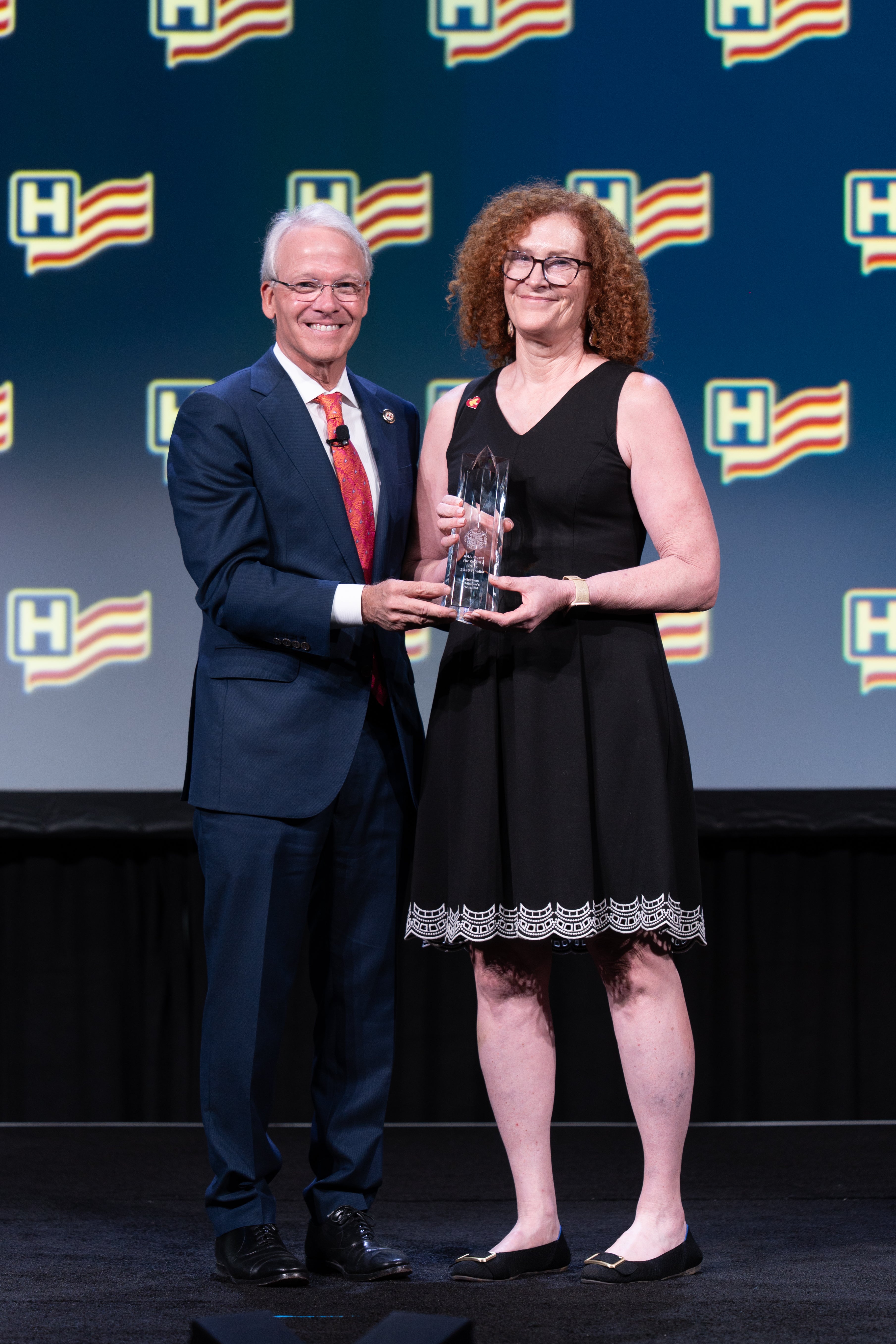 Nicklaus Children’s Health System accepts the 2026 AHA Quest for Quality Prize Finalist Award at the 2026 AHA Leadership Summit in Denver.